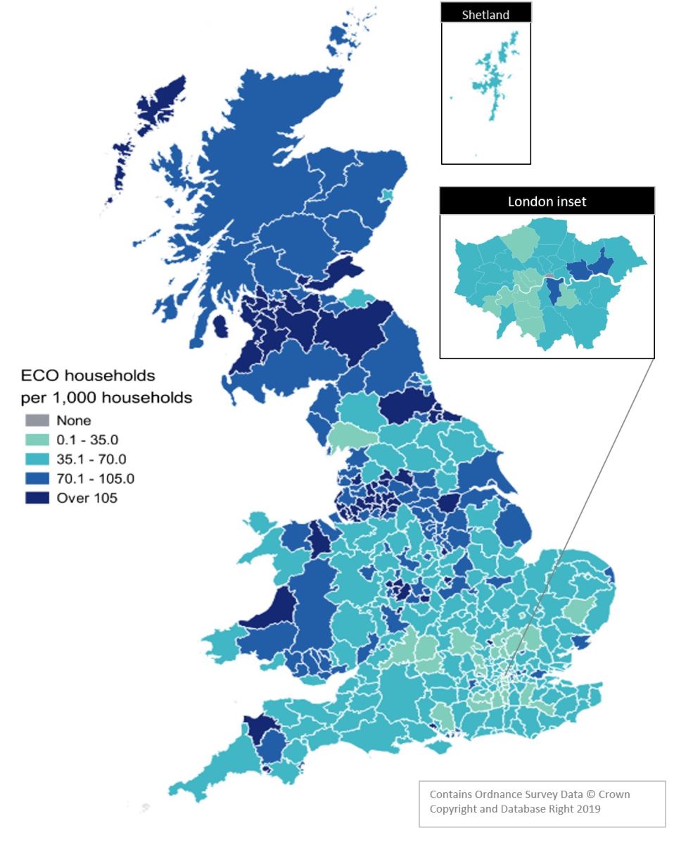 圖2、英國各地區內ECO覆蓋率[1](詳如內文所述)