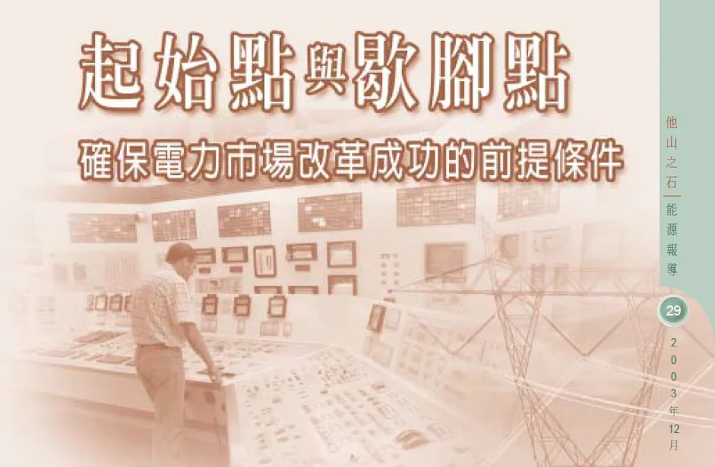 起始點與歇腳點──確保電力市場改革成功的前提條件